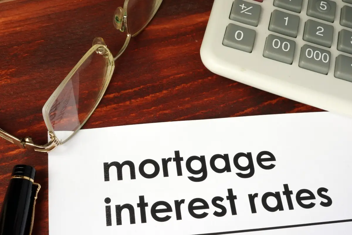 A paper showing mortgage interest rates